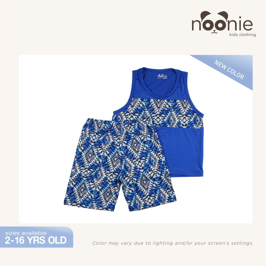 Noonie - Boys Terno (2-16Y)- Sando and Shorts Set Stretchable - Terno Sando for Kids Boys
