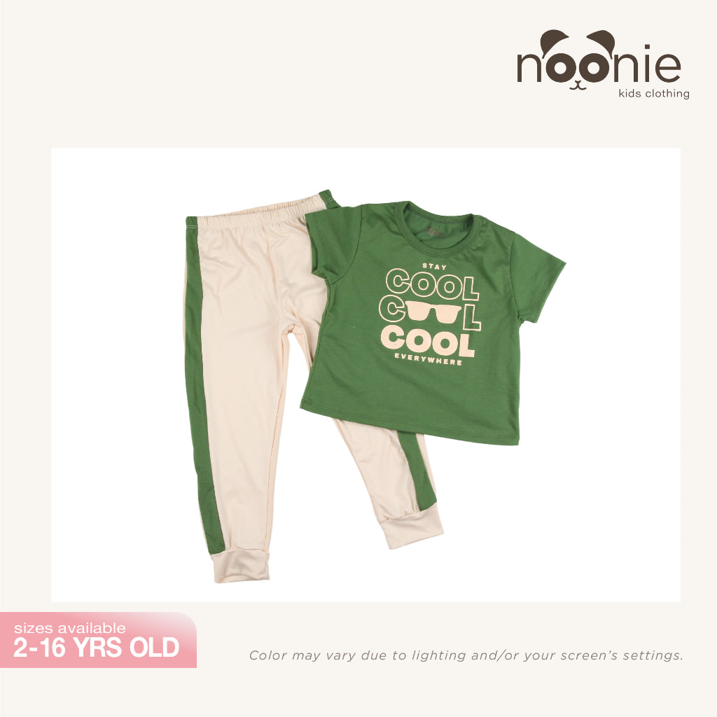 Noonie - Girls Jogger Set (2-12Y) - Cotton T-shirt & Pants- Sporty Terno Outfit for Kids Girl