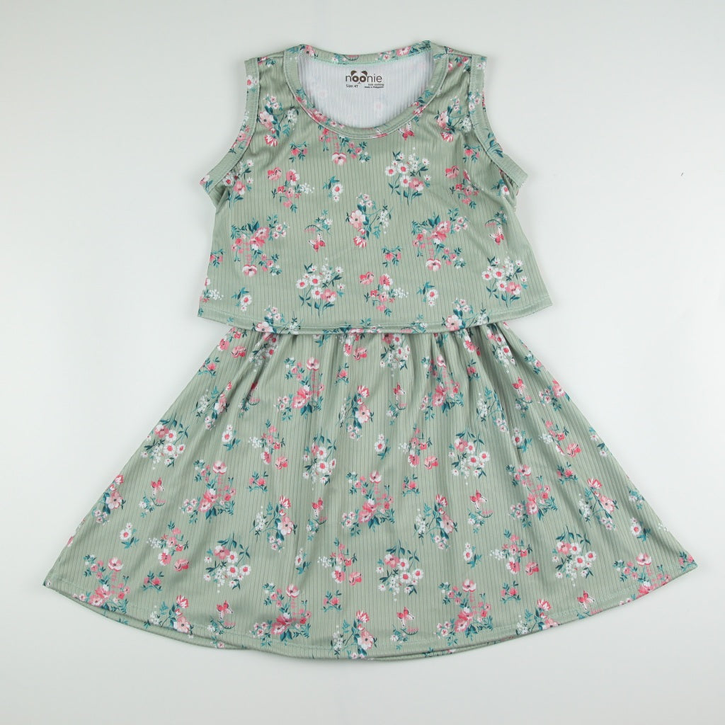 Noonie - Girls Overlap Dress (2-16Y) - Kids Outfit for Girls - Sleeveless Midi Party - Stretchable
