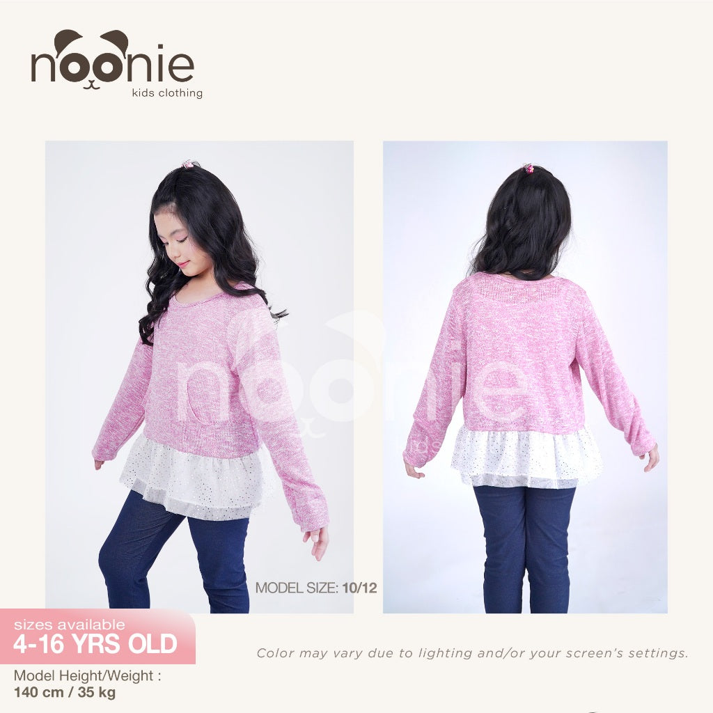 < Buy 1 Take 1 >Noonie- Girls Sweater (2-16Y) - Peplum Glittery w/ Pocket Tulle -Kids outfit jacket