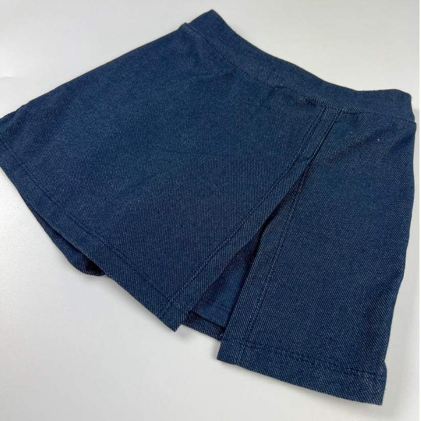 Noonie - Girls Denim Skort (2-12Y) - Kids Outfit for Girls Panlakad Skirt Shorts - Cotton Knit Denim