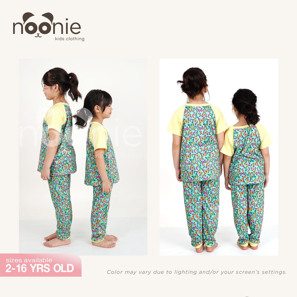 Noonie - Girls Terno (2-16Y) - Sleepwear Set for Kids Girls - Raglan Jogger Pajama - Stretchable