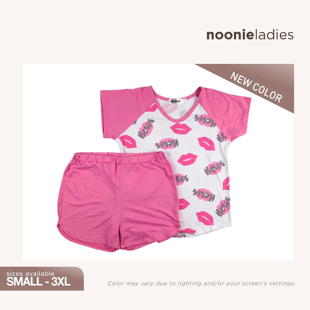 Noonie- Ladies Terno (S-3XL) - Sleepwear for Women - Stretchable Raglan T shirt & Shorts Set - Plus