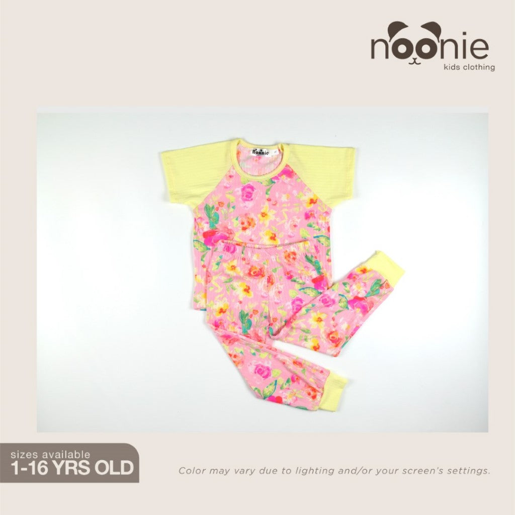 Noonie - Girls Terno (2-16Y) - Sleepwear Set for Kids Girls - Raglan Jogger Pajama - Stretchable