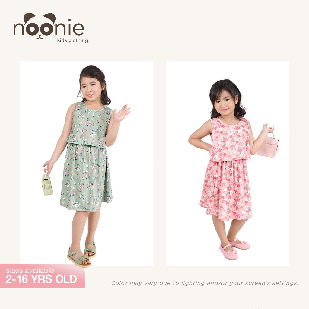 Noonie - Girls Overlap Dress (2-16Y) - Kids Outfit for Girls - Sleeveless Midi Party - Stretchable