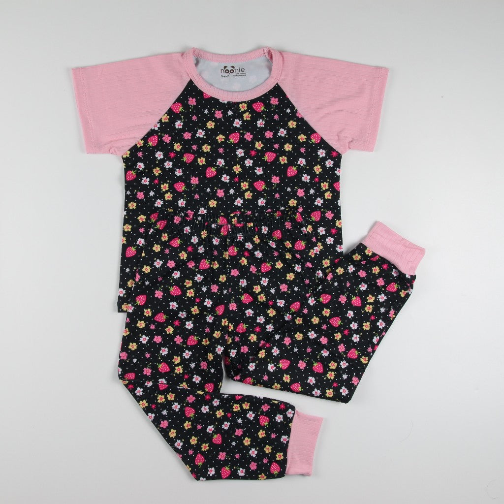Noonie - Girls Terno (2-16Y) - Sleepwear Set for Kids Girls - Raglan Jogger Pajama - Stretchable