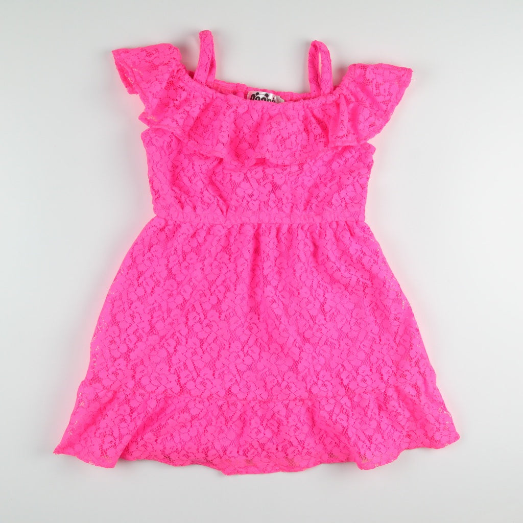 < Clearance >Noonie- Girls Dress (4-16Y) - Off Shoulder and Ruffled Skirt