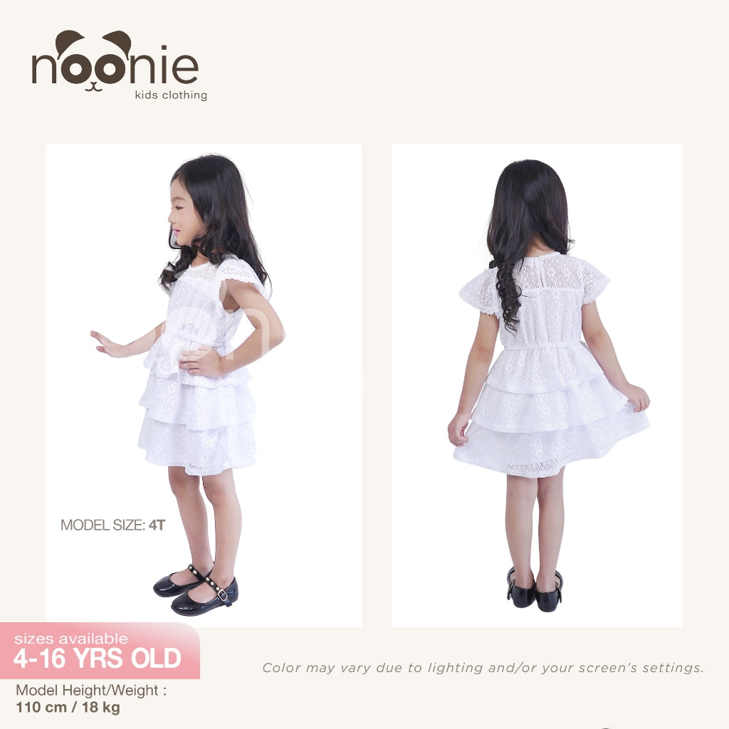 < Clearance >Noonie- Girls Dress (2-12Y)- Butterfly Sleeves w/ Layered Skirt