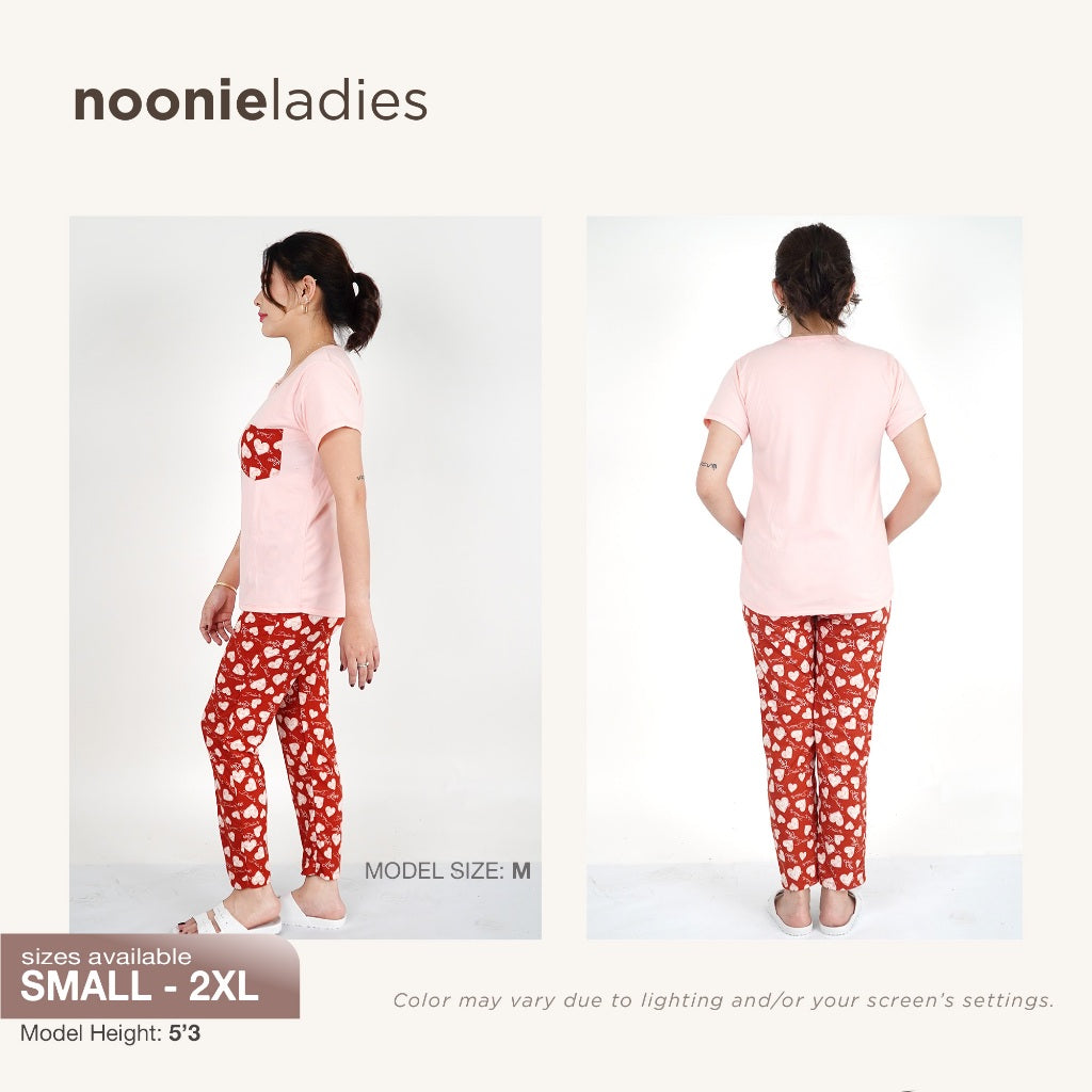 Noonie - Ladies Terno (S-2XL) - Cotton T shirt & Pajama Set - Sleepwear for Women - Plus Size