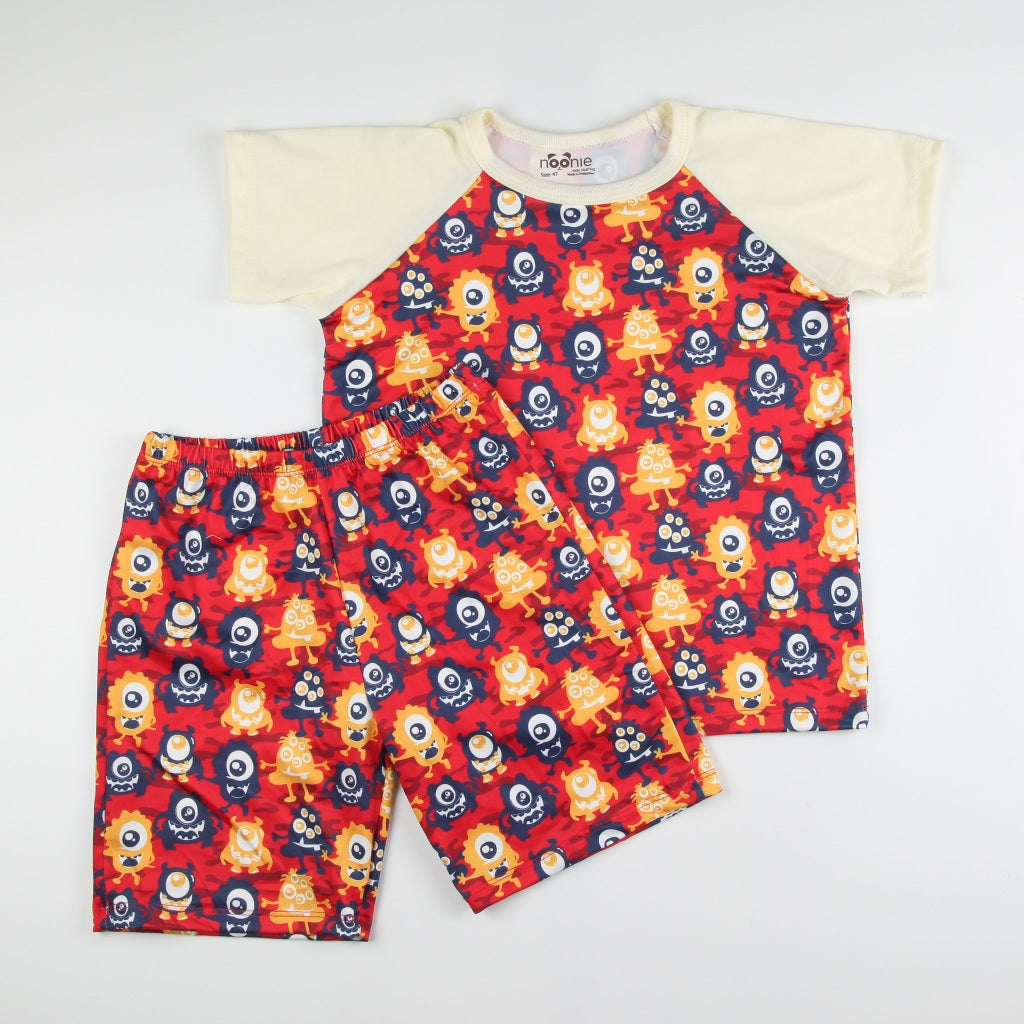 Noonie - Boys Terno (2-12Y)- Raglan Shirt & Shorts Kids Set - Terno for Kids Boy - Quality