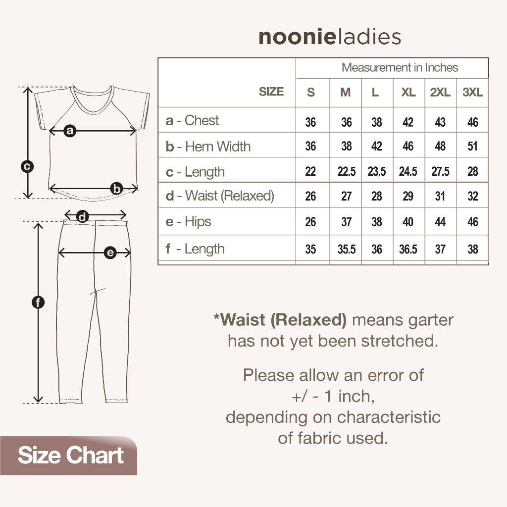 < Clearance >Noonie- Ladies Terno (S-3XL) - Sleepwear for Women - Stretchable Pajama Set