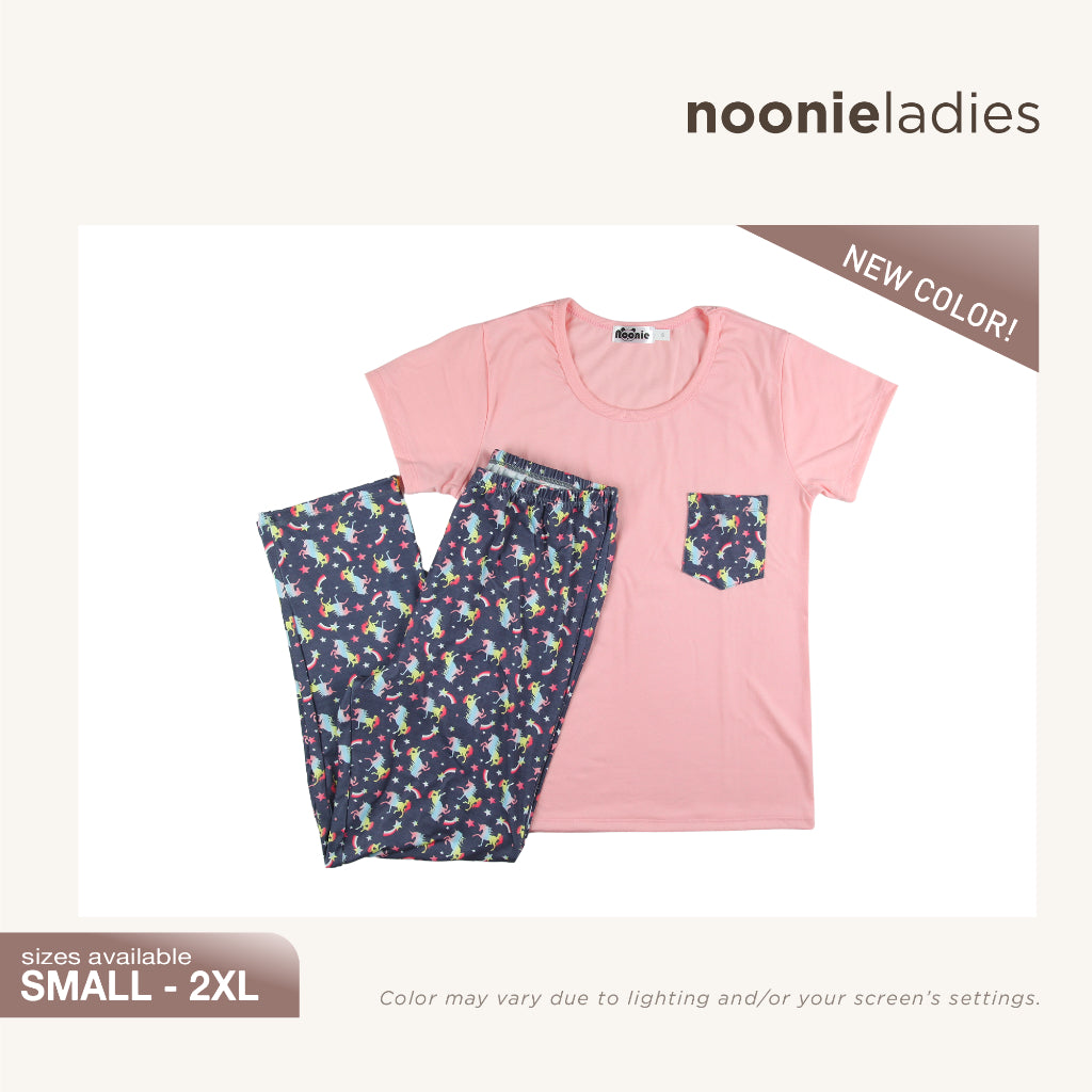 Noonie - Ladies Terno (S-2XL) - Cotton T shirt & Pajama Set - Sleepwear for Women - Plus Size