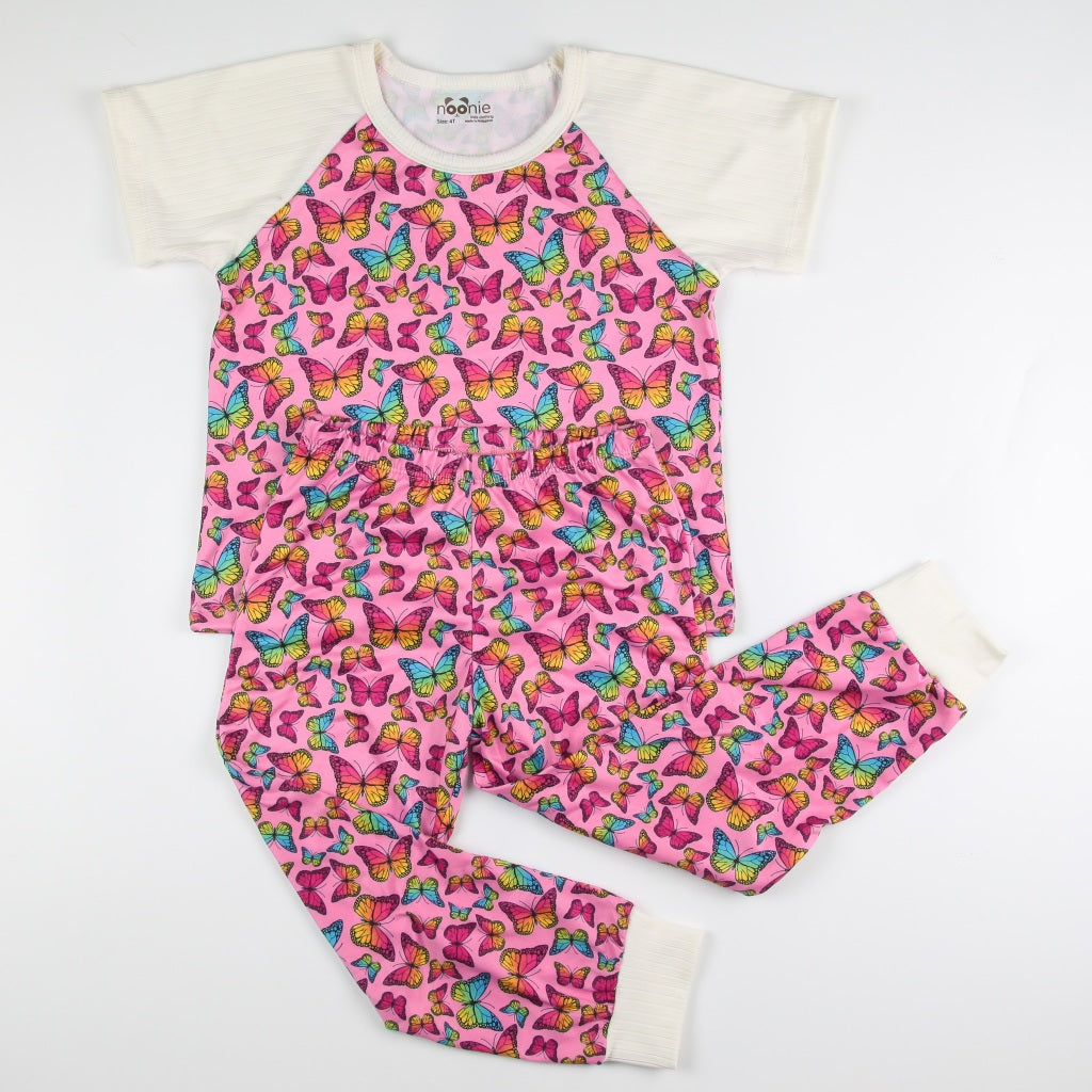 Noonie - Girls Terno (2-16Y) - Sleepwear Set for Kids Girls - Raglan Jogger Pajama - Stretchable