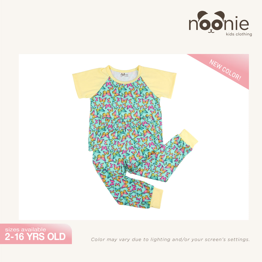 Noonie - Girls Terno (2-16Y) - Sleepwear Set for Kids Girls - Raglan Jogger Pajama - Stretchable