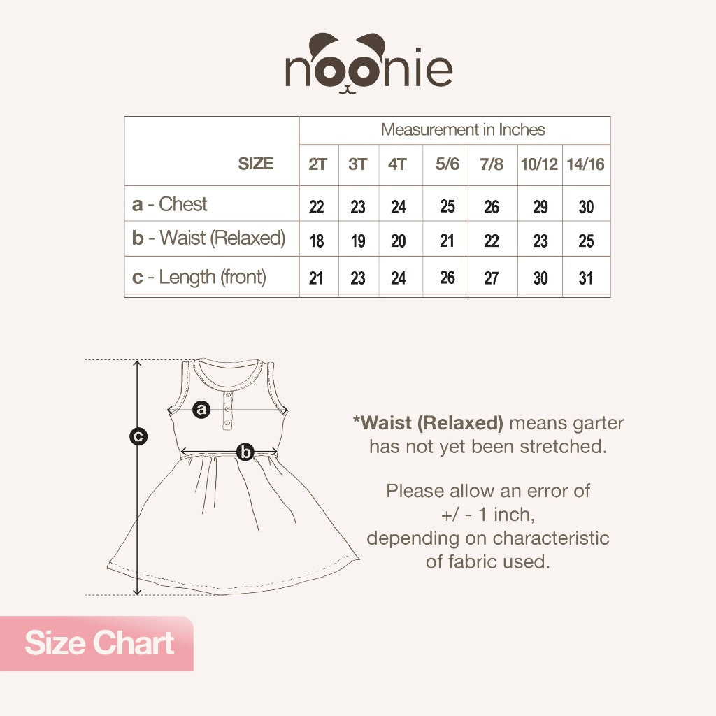 Noonie - Girls Dress (2-16Y) - Kids Outfit for Girls - Sleeveless - Stretchable - Comfortable