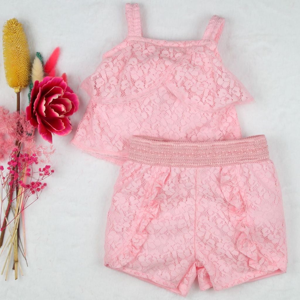 < Buy 1 Take 1 >Noonie - Girls Set (2-4Y) - Lace Terno Shorts Set Outfit for kids girls - w/ lining