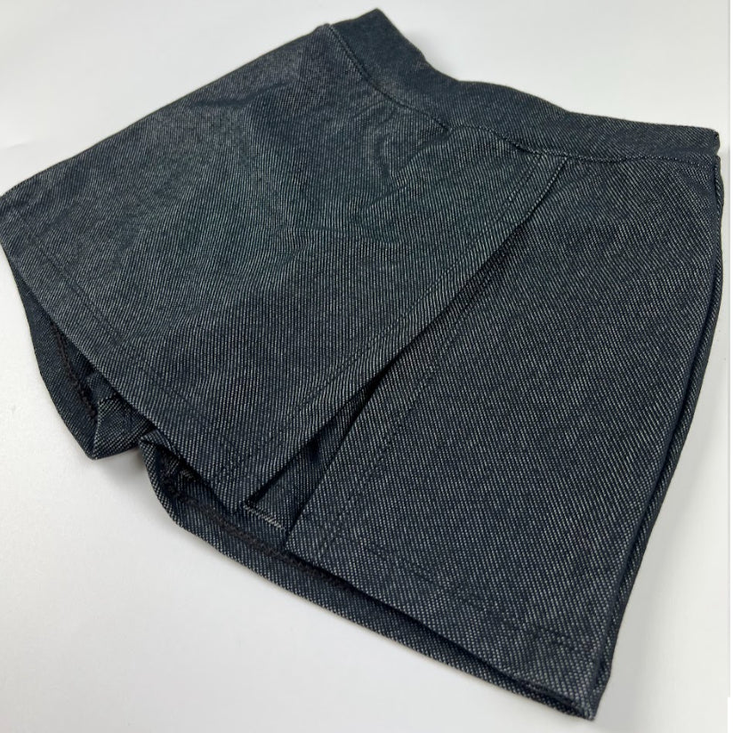 Noonie - Girls Denim Skort (2-12Y) - Kids Outfit for Girls Panlakad Skirt Shorts - Cotton Knit Denim