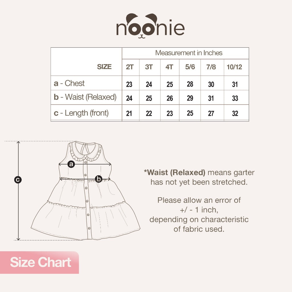 Noonie - Girls Dress (2-4Y) - Gingham Cotton Tiered Dress - Seersucker - Kids Outfit for Girls