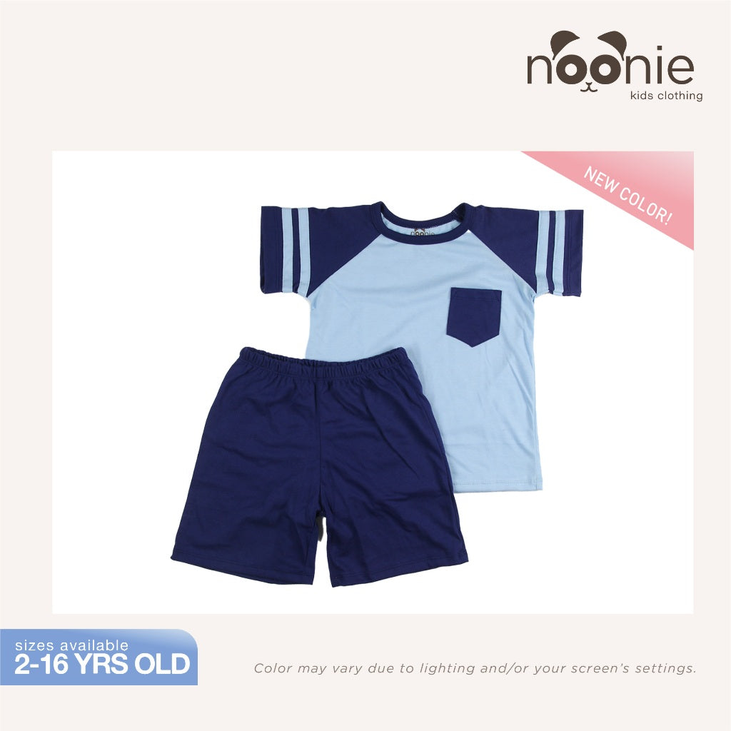 < Clearance > Noonie - Boys Terno (2-16Y)- Cotton Raglan Shirt & Shorts Set