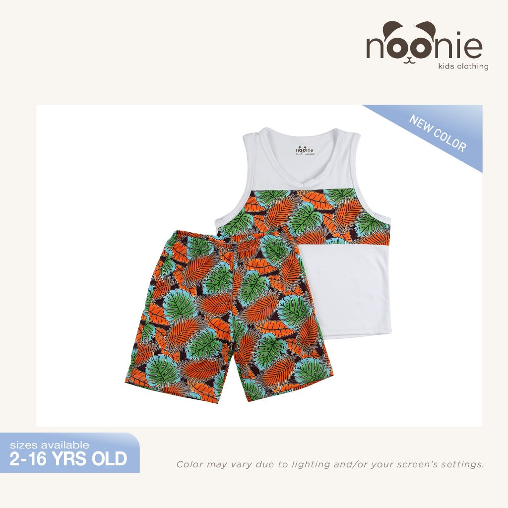 Noonie - Boys Terno (2-16Y)- Sando and Shorts Set Stretchable - Terno Sando for Kids Boys