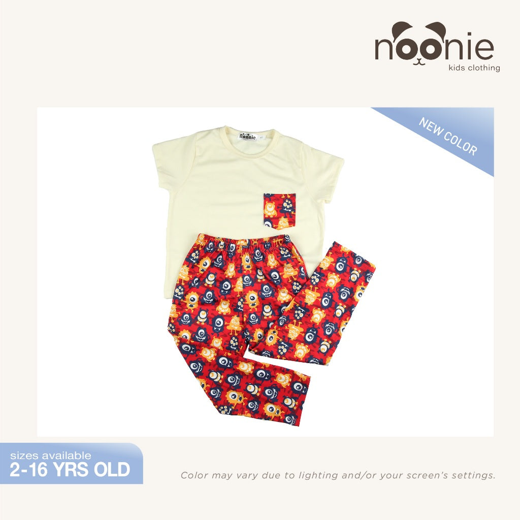 Noonie- Boys Terno (2-10Y) - Cotton T shirt & Pajama Set ( unisex )- Terno for kids boy - Quality