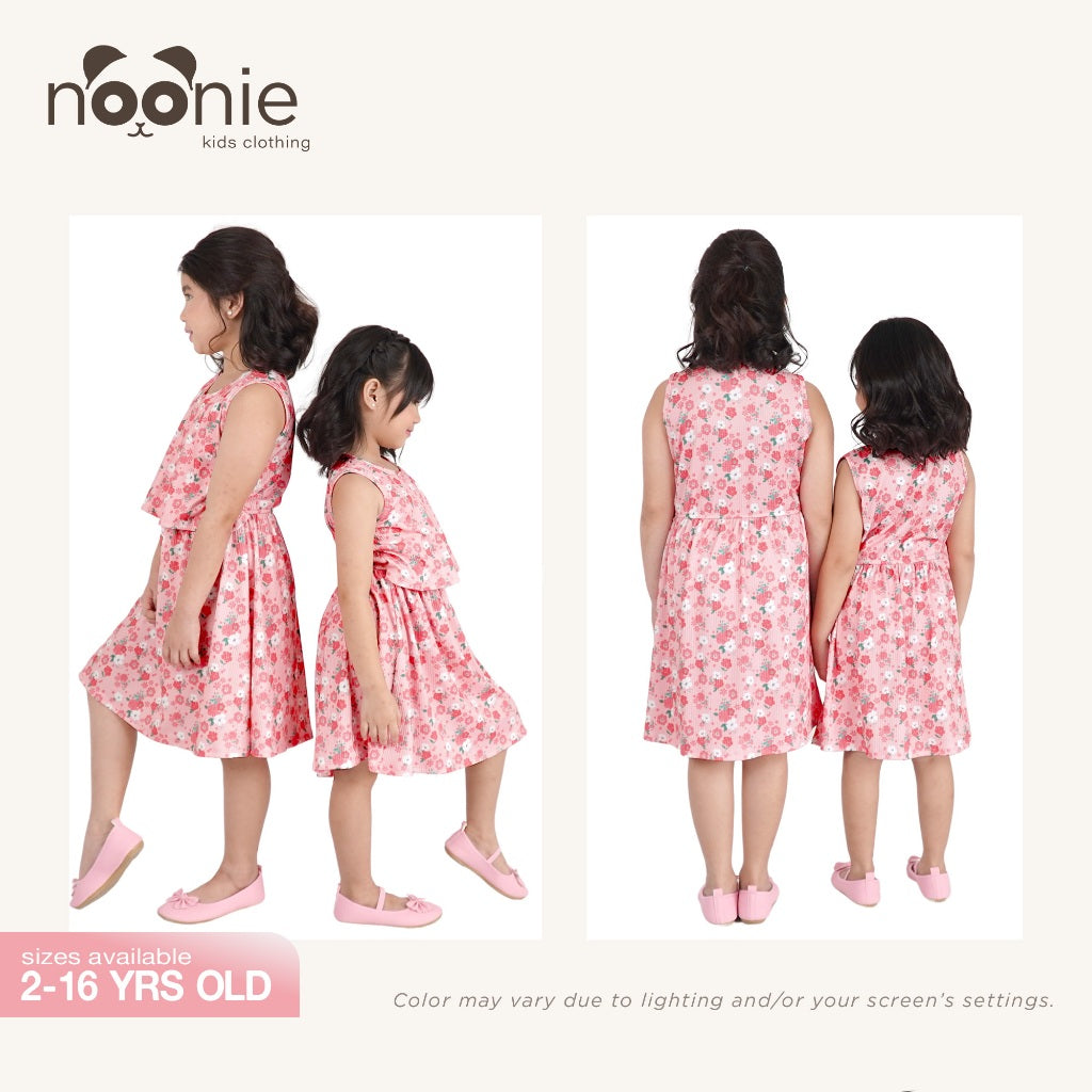 Noonie - Girls Overlap Dress (2-16Y) - Kids Outfit for Girls - Sleeveless Midi Party - Stretchable