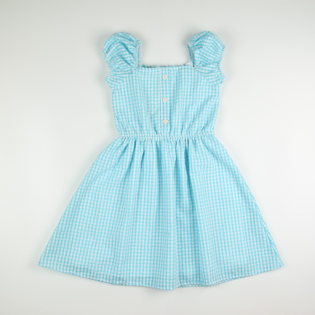 Noonie - Girls Dress (2-12Y) - Cotton Puff Sleeves - Seersucker - Kids Outfit for Girls -Comfortable