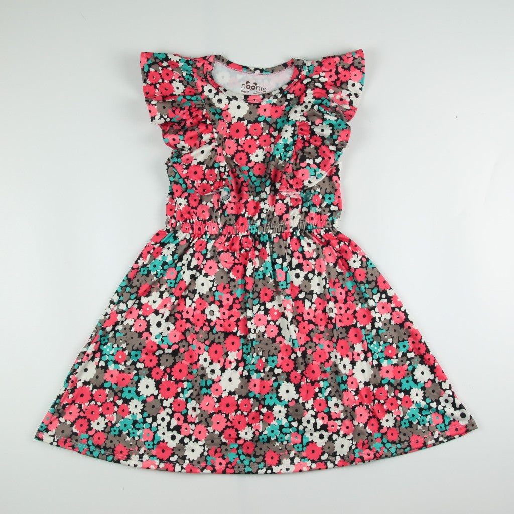 Noonie- Girls Dress (2-16Y) - Kids Dress Outfit for Girls - Ruffled Sleeves -Stretchable