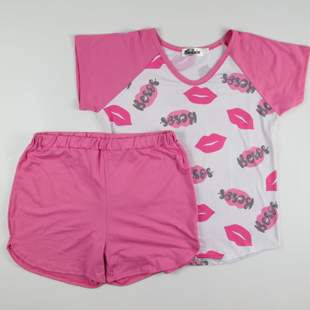 Noonie- Ladies Terno (S-3XL) - Sleepwear for Women - Stretchable Raglan T shirt & Shorts Set - Plus