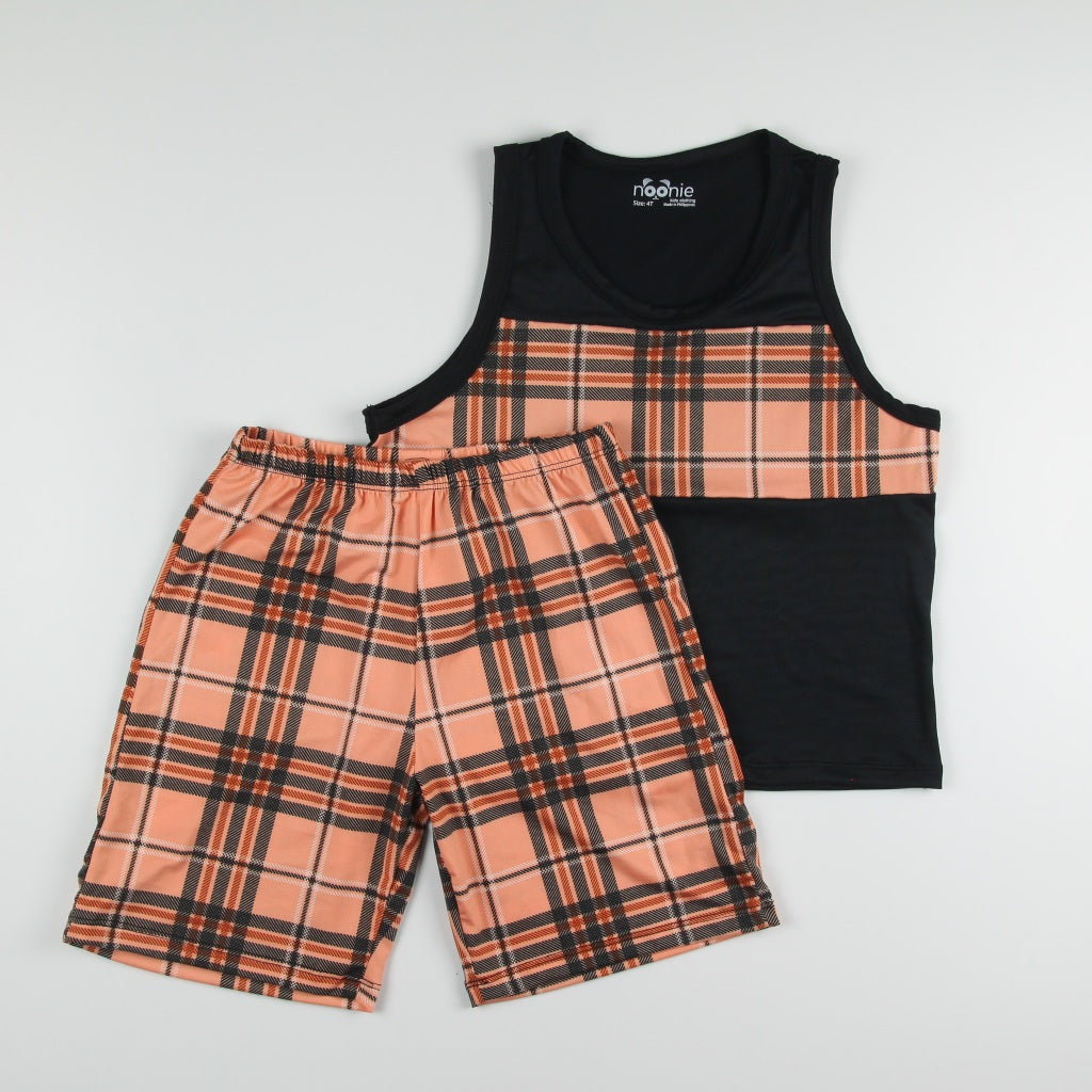 Noonie - Boys Terno (2-16Y)- Sando and Shorts Set Stretchable - Terno Sando for Kids Boys