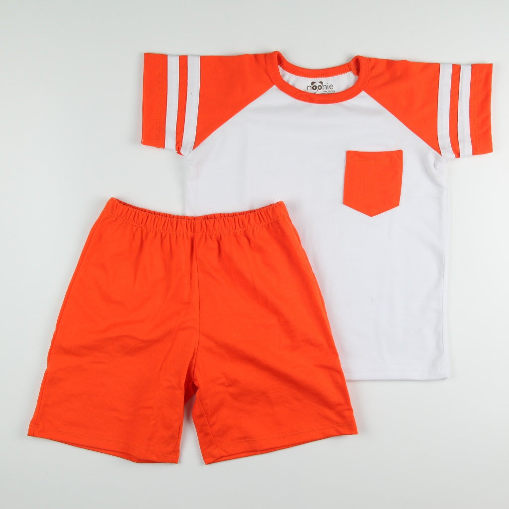 < Clearance > Noonie - Boys Terno (2-16Y)- Cotton Raglan Shirt & Shorts Set