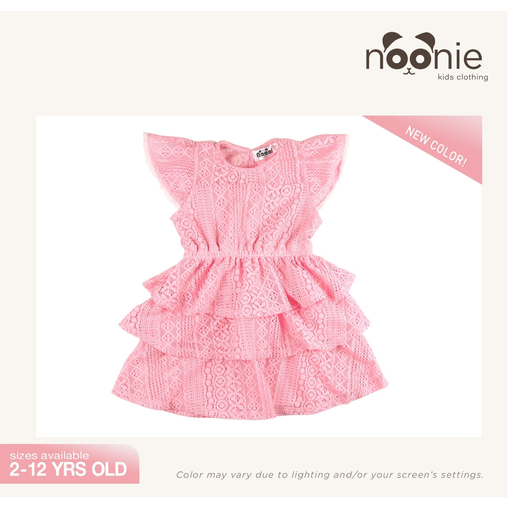 < Clearance >Noonie- Girls Dress (2-12Y)- Butterfly Sleeves w/ Layered Skirt