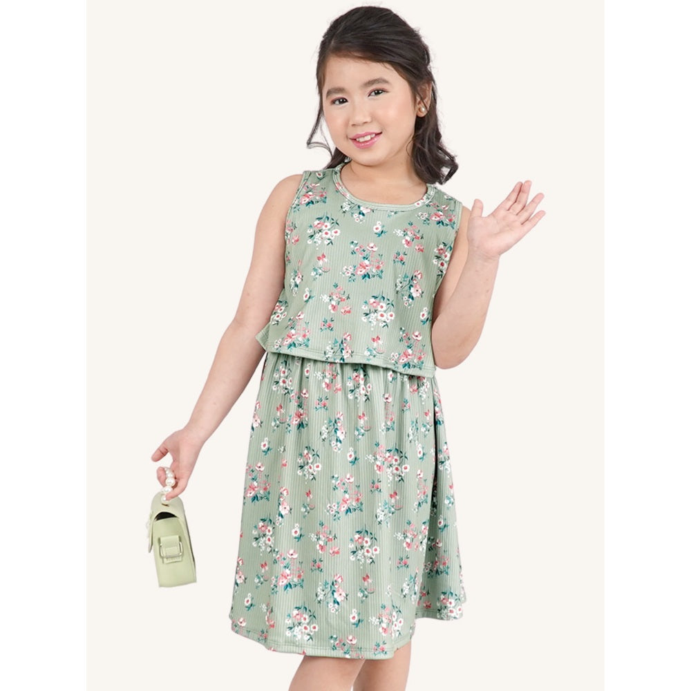 Noonie - Girls Overlap Dress (2-16Y) - Kids Outfit for Girls - Sleeveless Midi Party - Stretchable