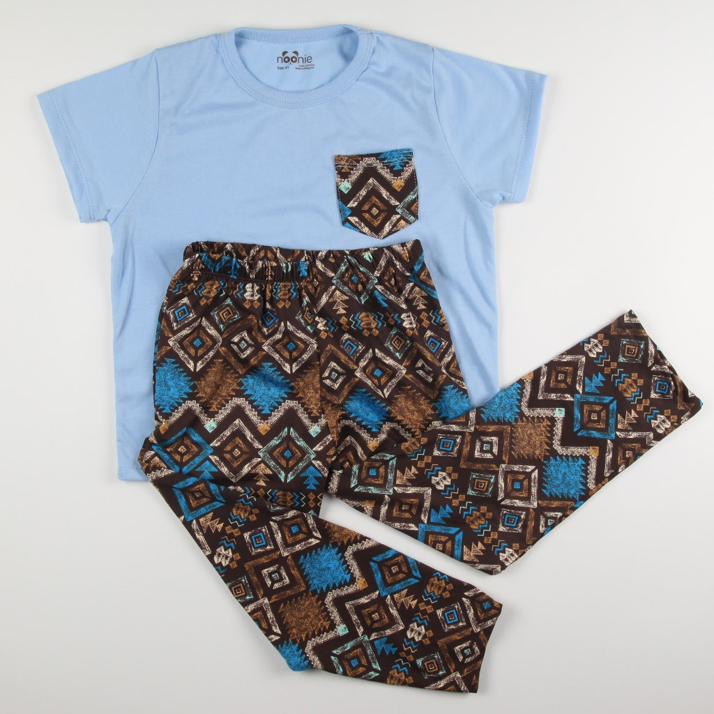 Noonie- Boys Terno (2-10Y) - Cotton T shirt & Pajama Set ( unisex )- Terno for kids boy - Quality