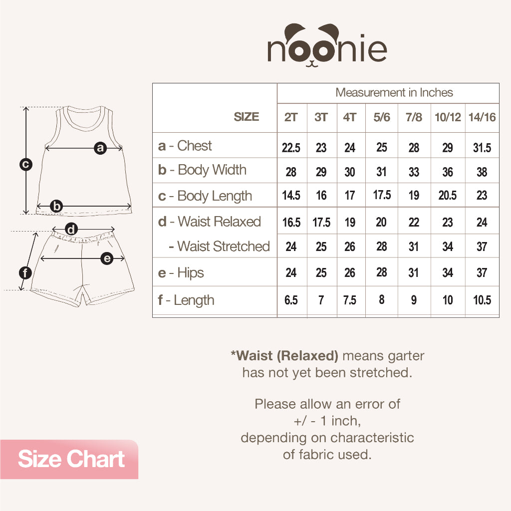 Noonie- Girls Terno (2-16Y) - Racerback Sando & Dolphin Shorts Sets & Coordinates - Terno outfit for
