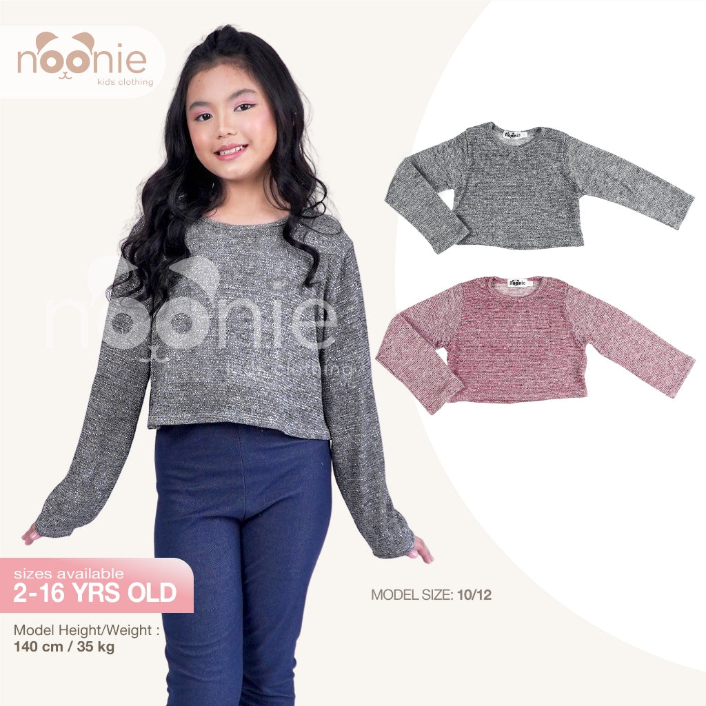 < Buy 1 Take 1 >Noonie - Girls Sweater (2-16Y)- Cropped Long Sleeves - Kids outfit for girls jacket