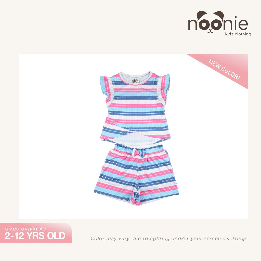 < Clearance >Noonie - Girls Set (2-16Y) - Crop Top Paperbag waist shorts Set