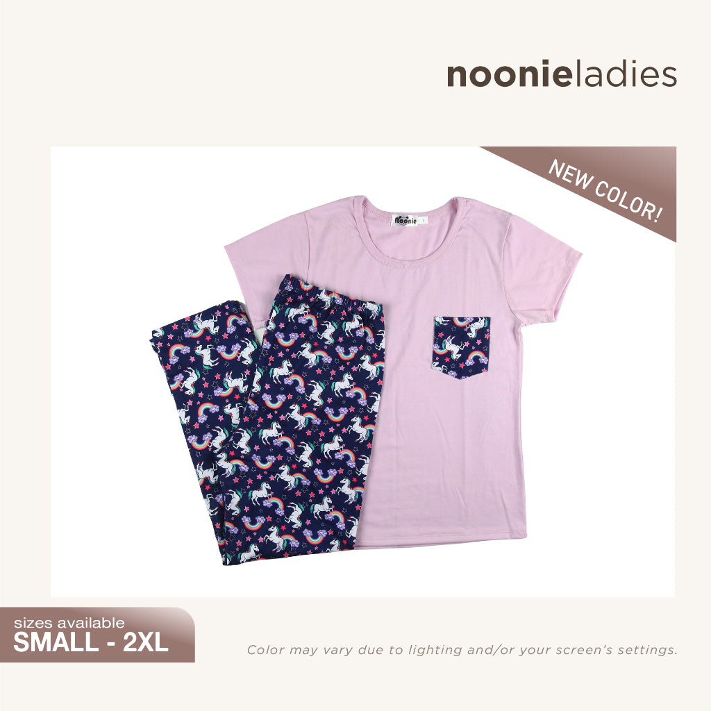 Noonie - Ladies Terno (S-2XL) - Cotton T shirt & Pajama Set - Sleepwear for Women - Plus Size