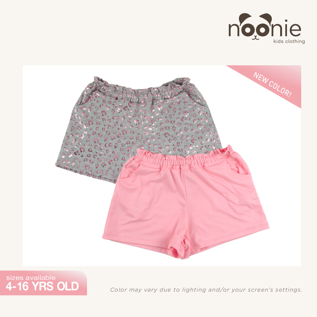 < Clearance >Noonie - 2pc Girls Shorts (4-16Y) - Stretchable 2-Pack Shorts with Pockets
