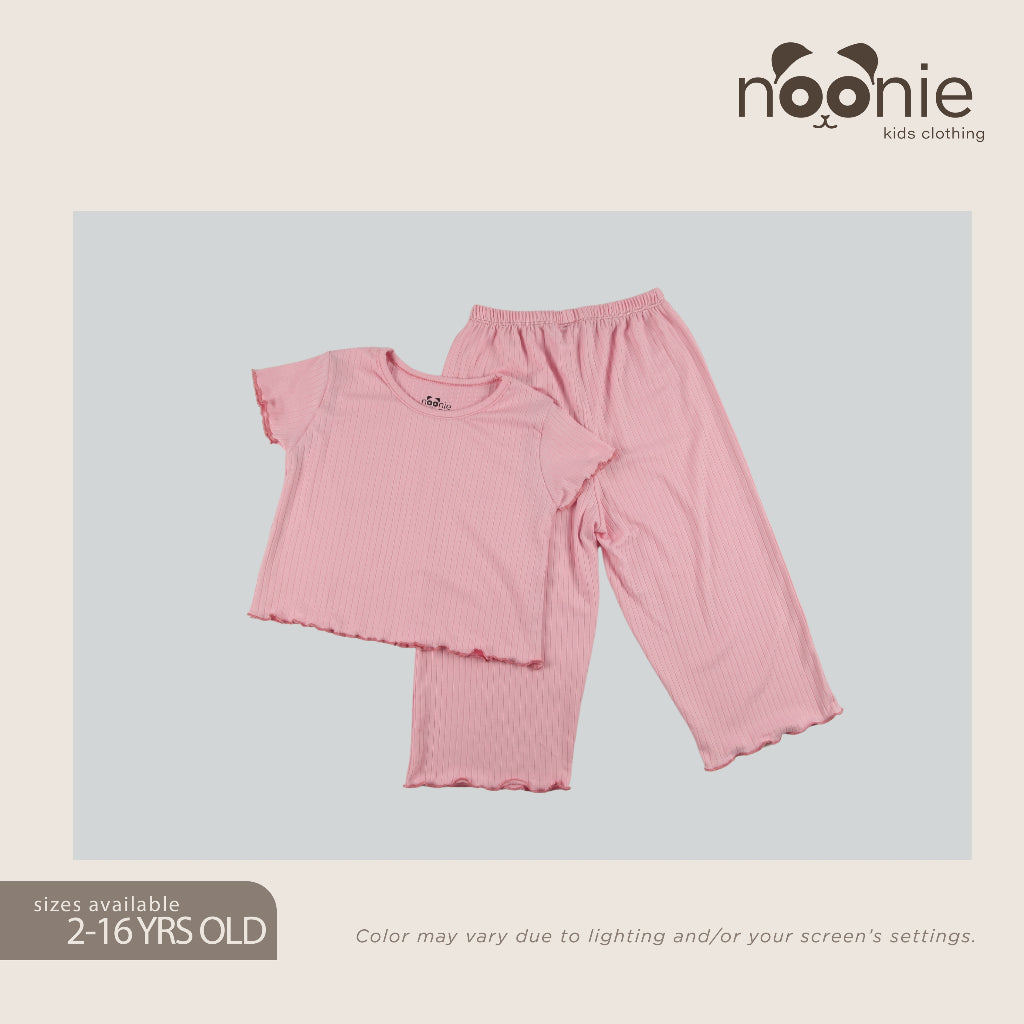Noonie-Girls Terno - Cropped Top and Ankle Square Pants - Lettuce Hem Bitin Tokong