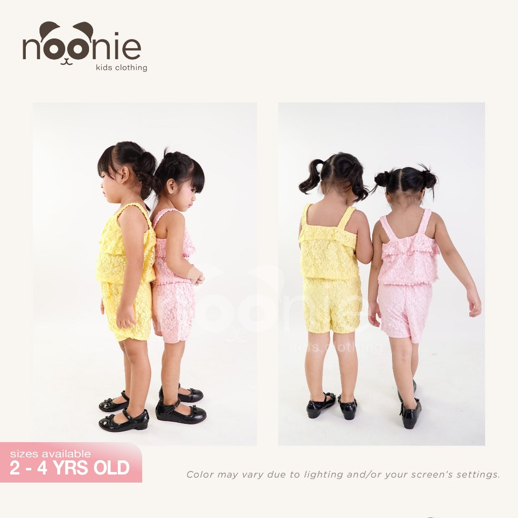 < Buy 1 Take 1 >Noonie - Girls Set (2-4Y) - Lace Terno Shorts Set Outfit for kids girls - w/ lining
