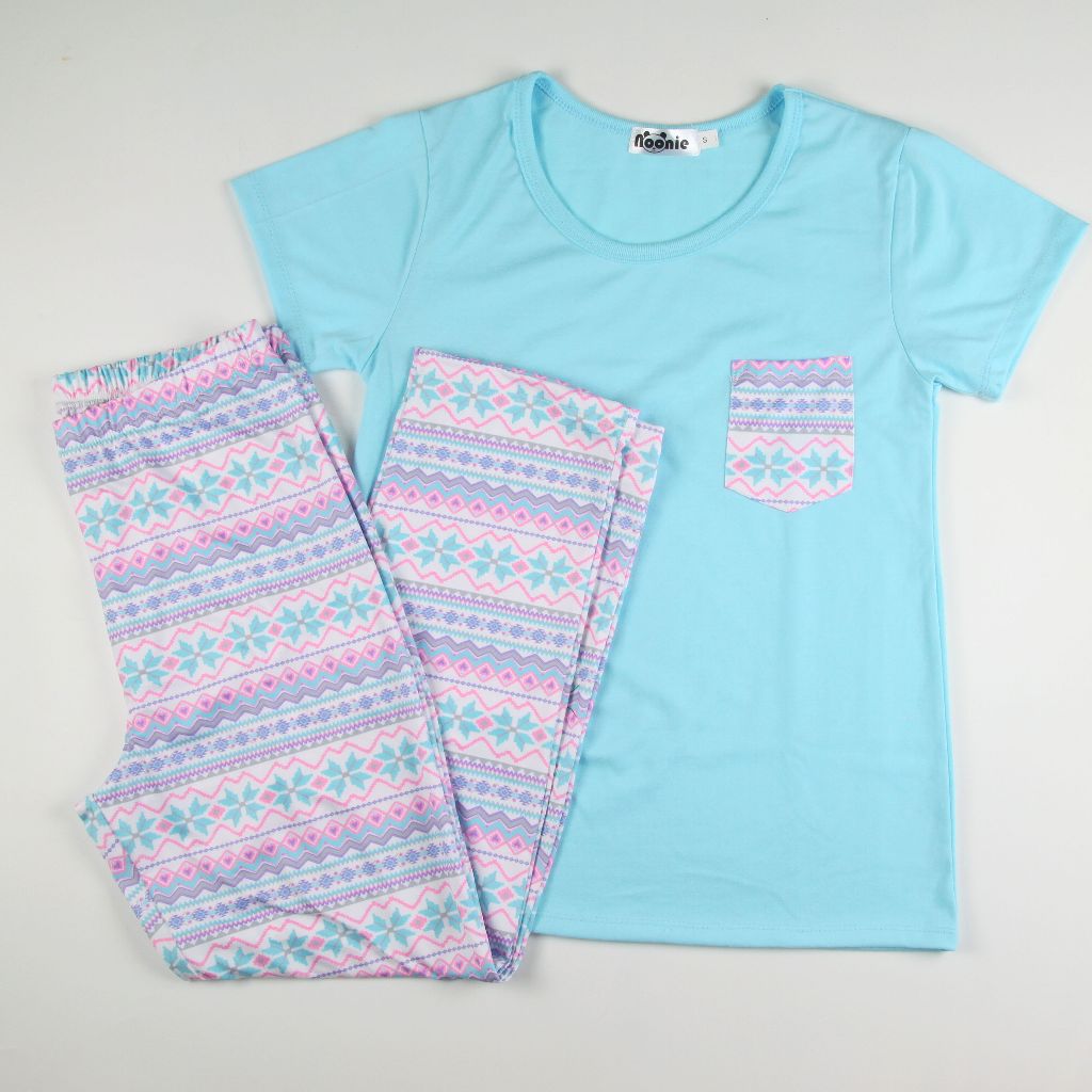 Noonie - Ladies Terno (S-2XL) - Cotton T shirt & Pajama Set - Sleepwear for Women - Plus Size