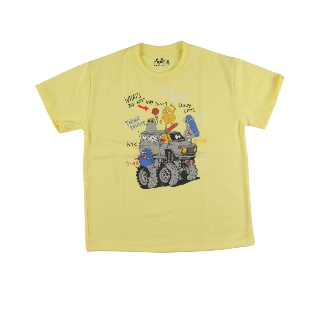 Noonie - BOYS T-shirt (3-16 yo) - T-Shirt Crew Round Neck- Cotton with Graphic DTF Print Tops