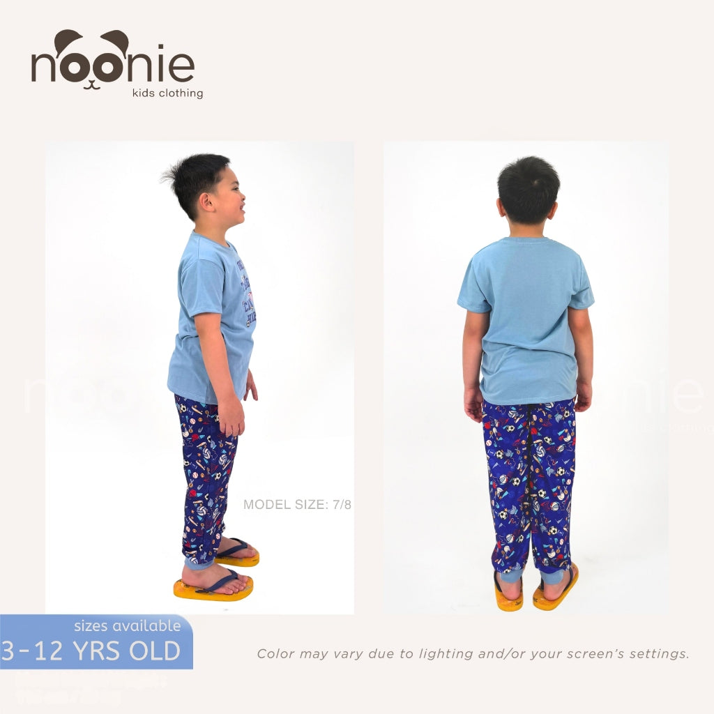Noonie- Boys Terno (3-12Y) - Cotton T shirt & Pajama Jogger Set Sleepwear - Graphic DTF print