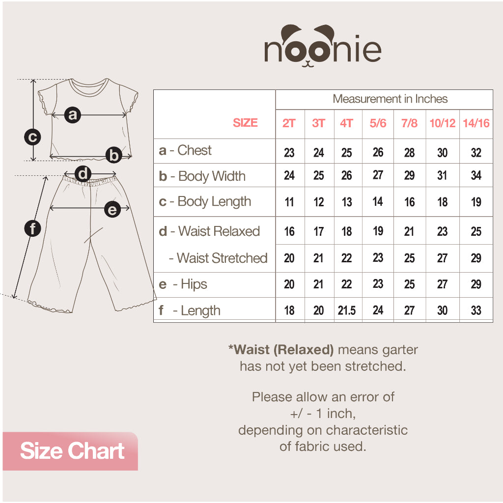 Noonie-Girls Terno - Cropped Top and Ankle Square Pants - Lettuce Hem Bitin Tokong
