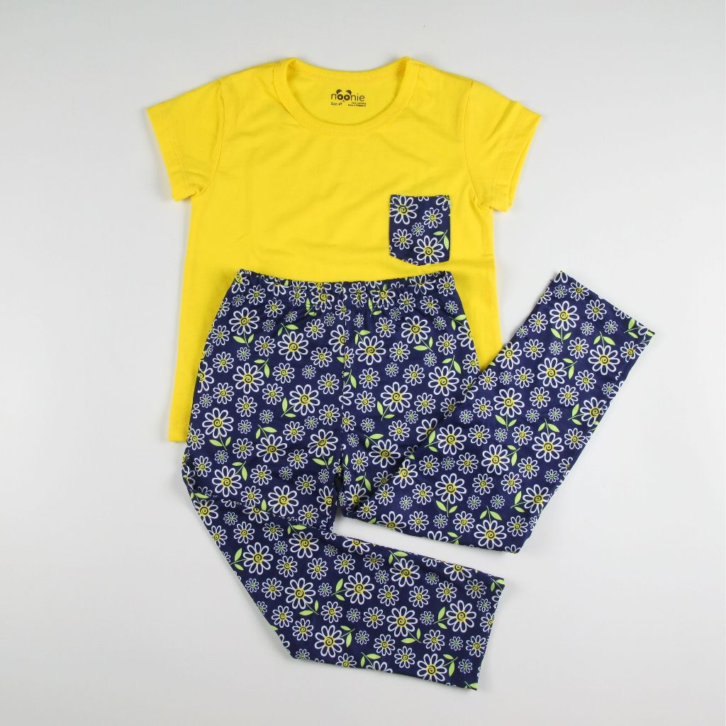 Noonie - Girls / Plus Terno (2-16Y) - Cotton T-shirt & Pajama Set - Sleepwear outfit for kids chubby