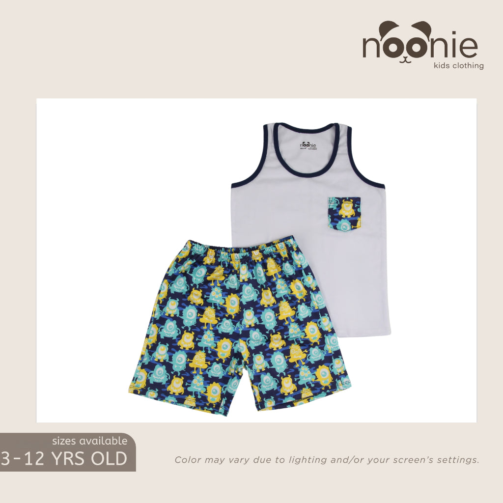 Noonie - Boys Terno (3-12yo)- Cotton Sando and Shorts Set Stretchable