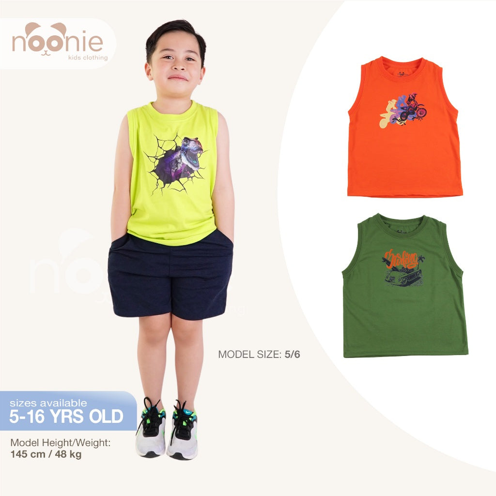 Noonie - Boys Tops (3-12yo) - Muscle Sando Sleeveless Shirt - Cotton with Graphic Print