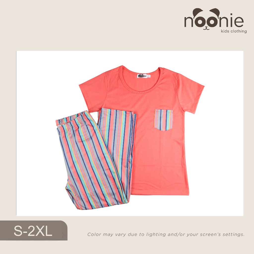 Noonie - Ladies Terno (S-2XL) - Cotton T shirt & Pajama Set - Sleepwear for Women - Plus Size