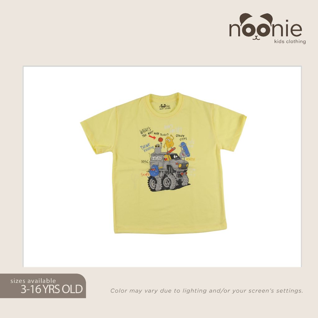 Noonie - BOYS T-shirt (3-16 yo) - T-Shirt Crew Round Neck- Cotton with Graphic DTF Print Tops